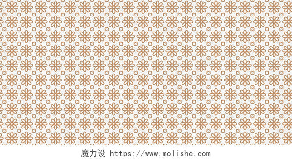白色简约金色花瓣中式花纹底纹展板背景